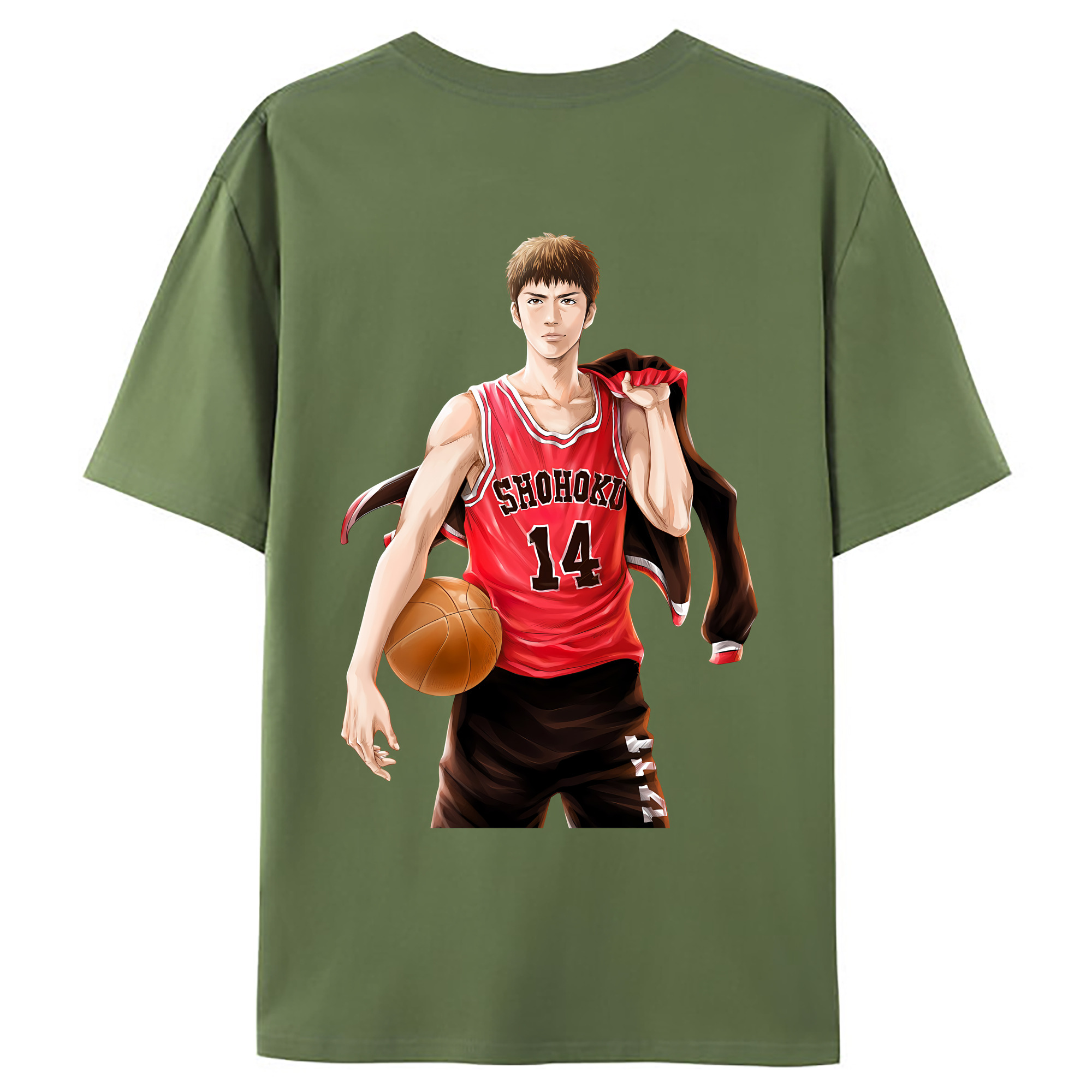 （画像用） SLAM DUNK／スラムダンク 綿100％ メンズ半袖Tシャツ（バックプリント） 通気性